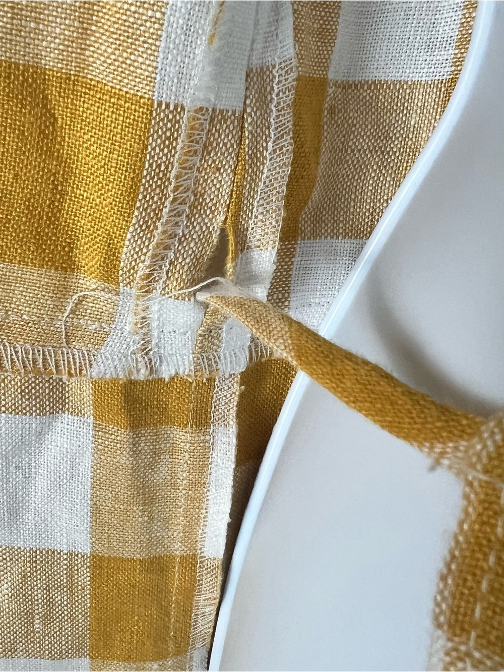 Reformation Beverley Gingham Linen V-Neck Wrap Midi Sun Dress Sz S - Picture 7 of 8